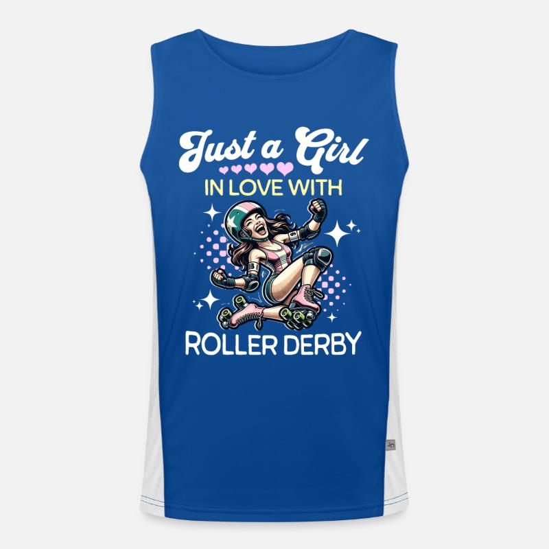 Roller Derby Mädchen Funktionelles Kontrast-Tank Top für Männer 