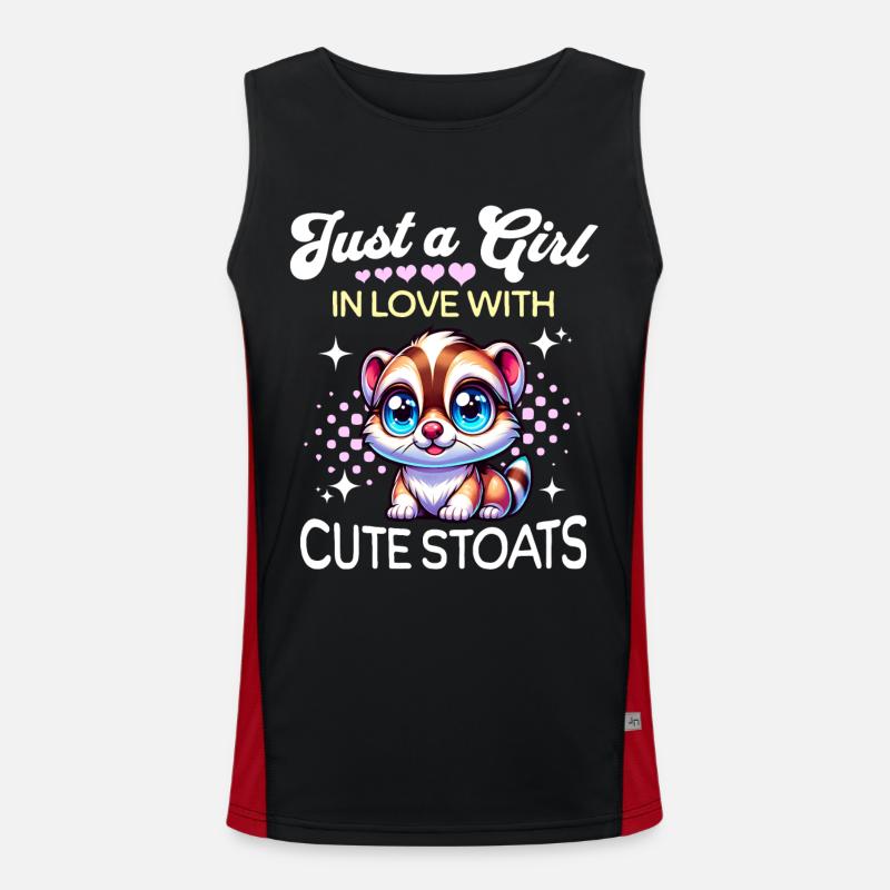 Hermelin Mädchen Funktionelles Kontrast-Tank Top für Männer 