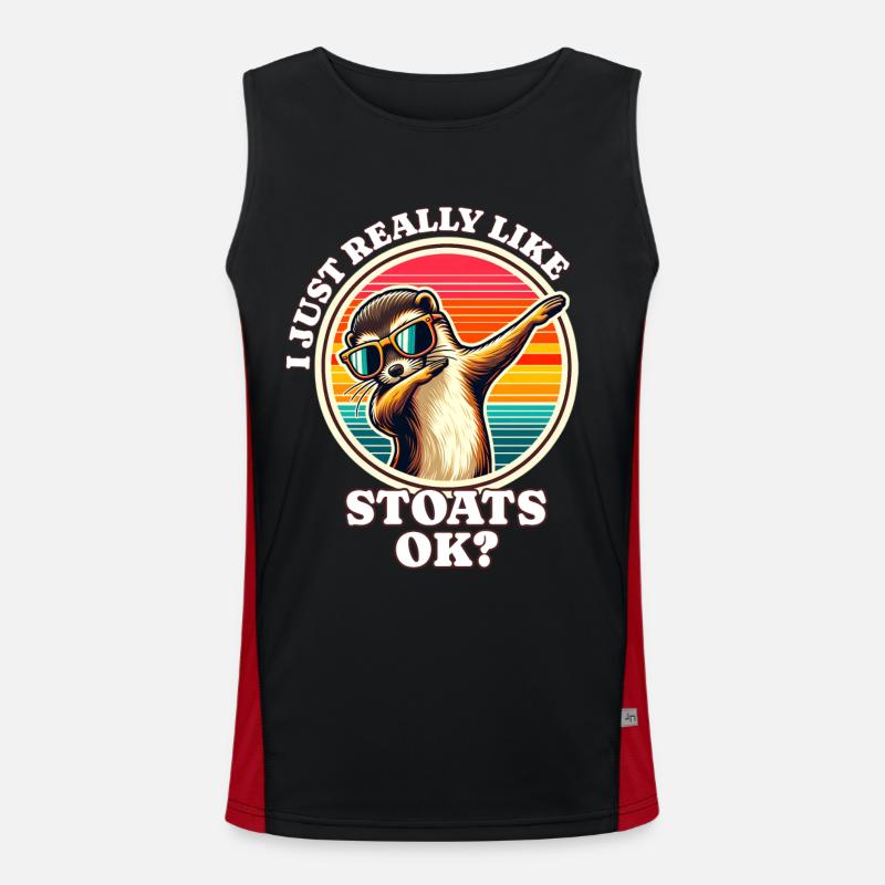 Ich Liebe Hermelin Spruch Funktionelles Kontrast-Tank Top für Männer 