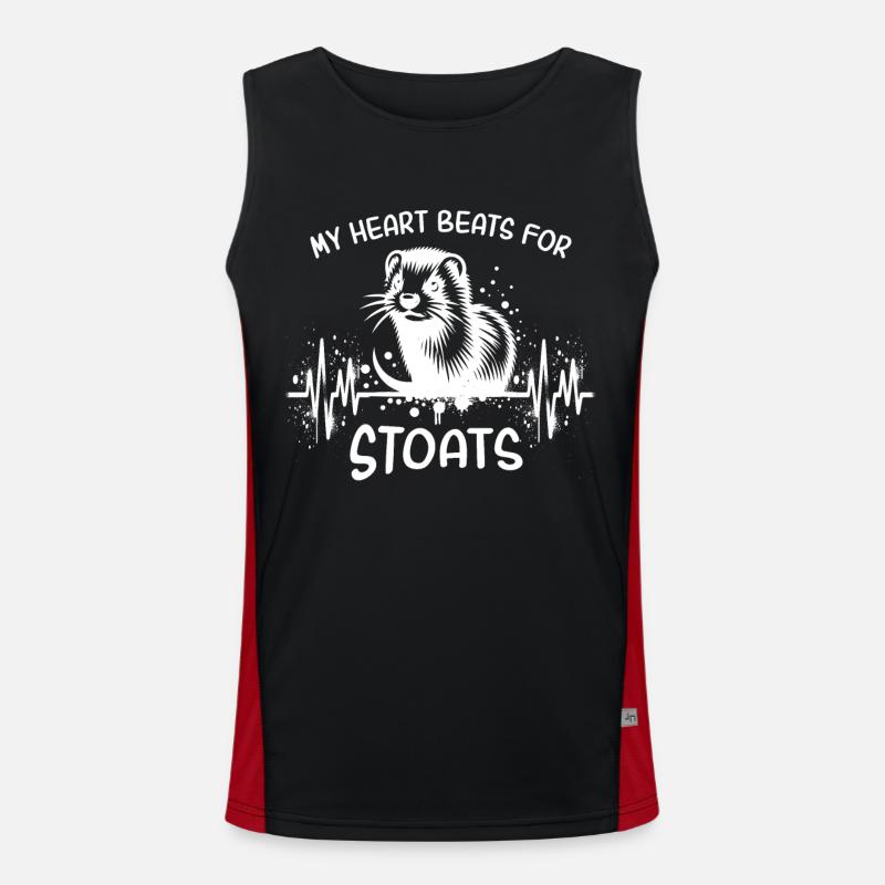 EKG Hermelin Herzlinie Funktionelles Kontrast-Tank Top für Männer 