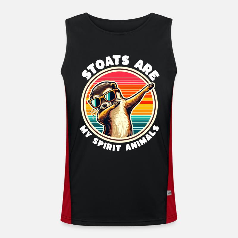 Lustige Hermelin Sprüche Funktionelles Kontrast-Tank Top für Männer 