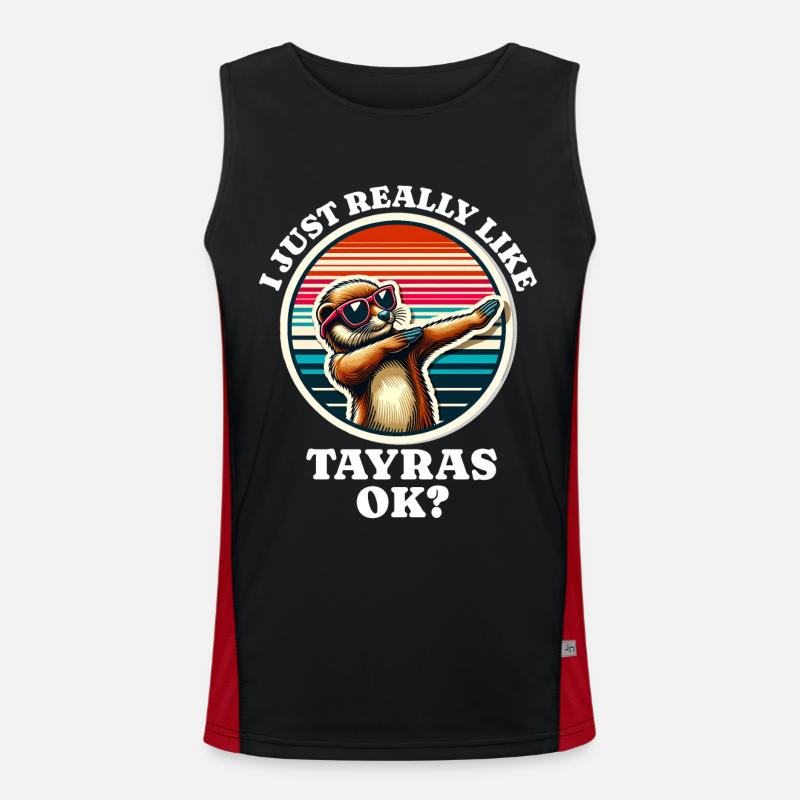 I Love Marten Saying Men's Functional Contrast Tank Top 