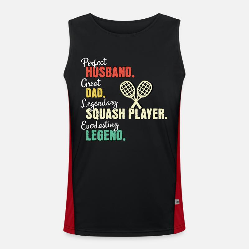 Squash player dad - Men's Functional Contrast Tank Top  - black/red