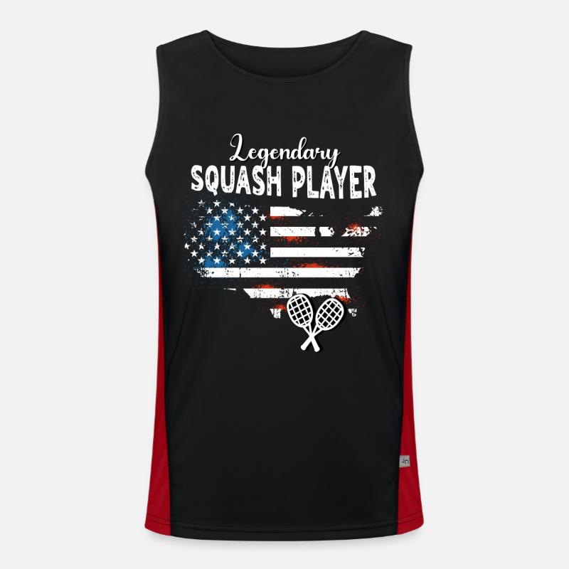 Squash player - Men's Functional Contrast Tank Top  - black/red