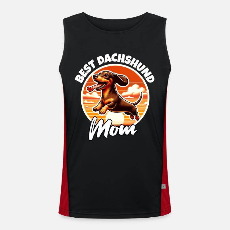 Dackel Mama Funktionelles Kontrast-Tank Top für Männer 