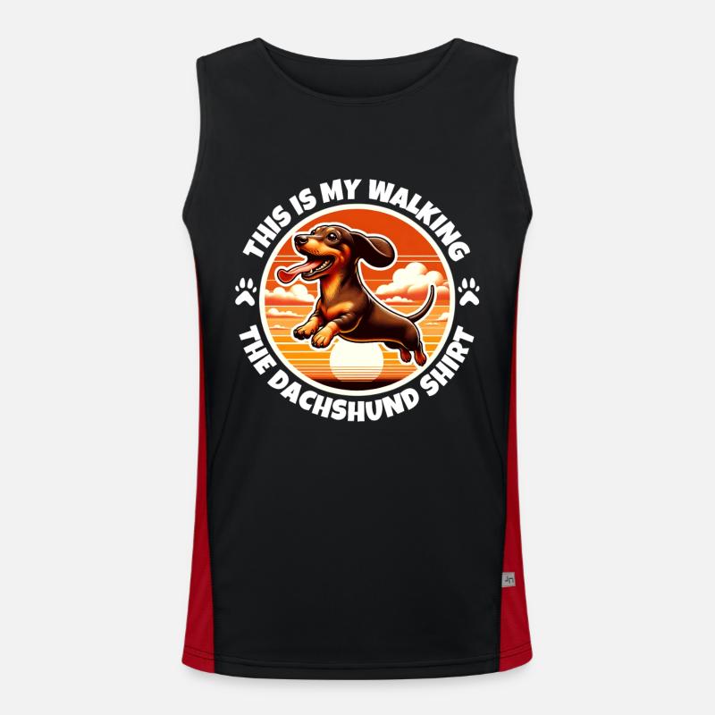 Funny Dachshund Sayings Men's Functional Contrast Tank Top 