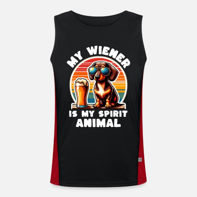 Lustige Dackel Sprüche Funktionelles Kontrast-Tank Top für Männer 