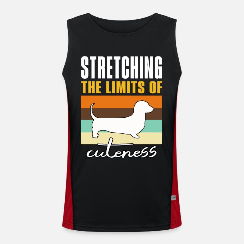 Funny Dachshund Sayings Men's Functional Contrast Tank Top 