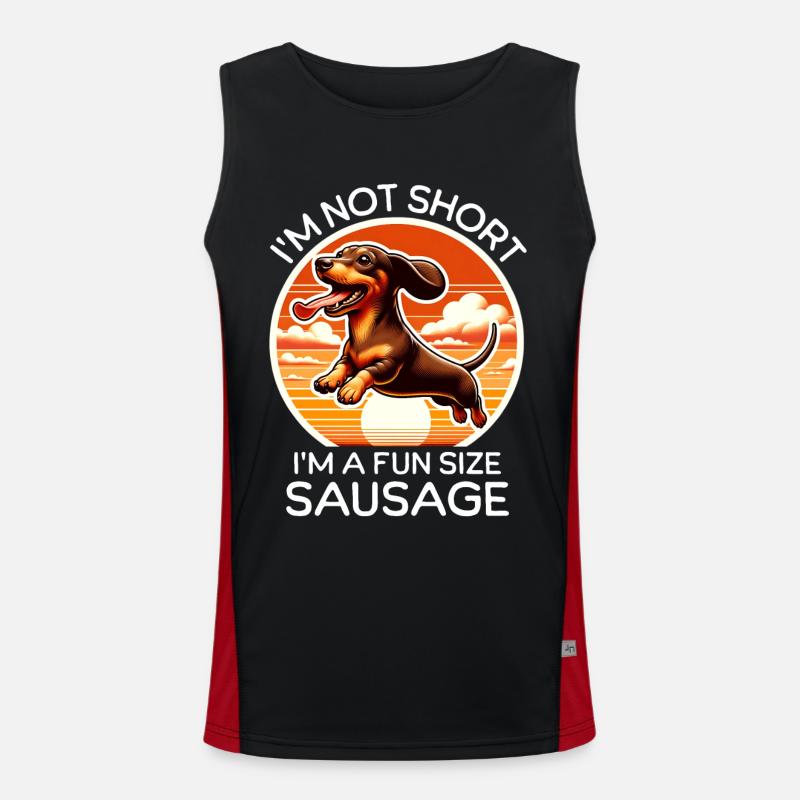 Lustige Dackel Sprüche Funktionelles Kontrast-Tank Top für Männer 