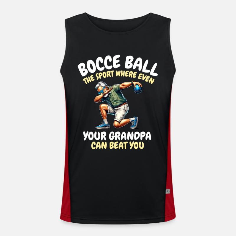 Drôle de dicton de boule de pétanque Débardeur respirant contrasté Homme 