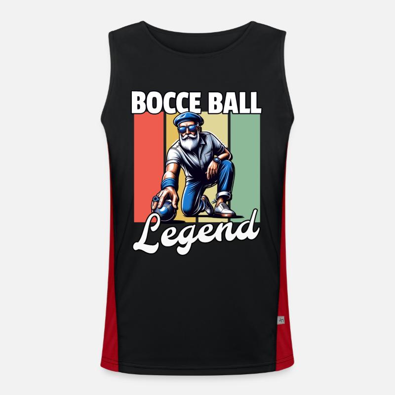 Bocce Ball Legende Männer Funktionelles Kontrast-Tank Top für Männer 