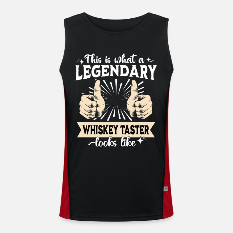 Legendary whiskey drinker - Men's Functional Contrast Tank Top  - black/red