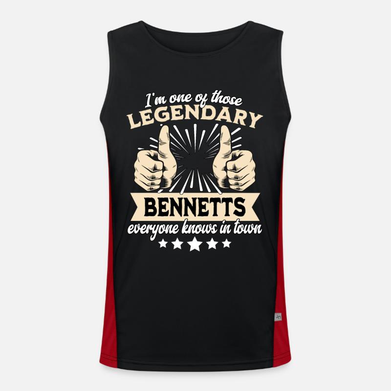 Legendary Bennett Legend - Men's Functional Contrast Tank Top  - black/red
