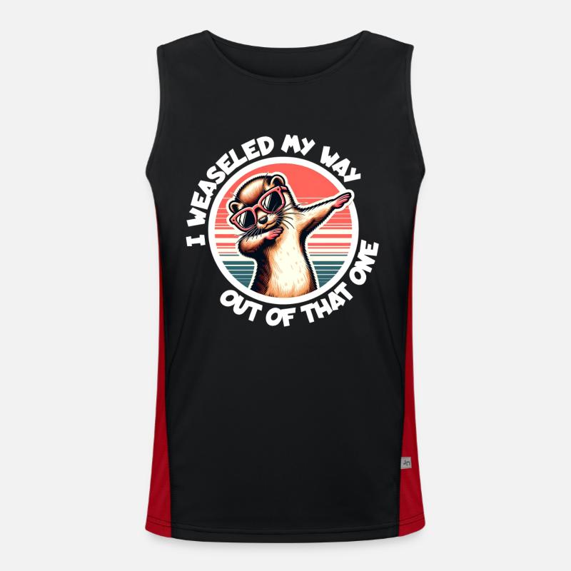 Wiesel Spruch Funktionelles Kontrast-Tank Top für Männer 