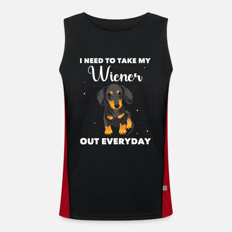 Dackel Wiener Funktionelles Kontrast-Tank Top für Männer 