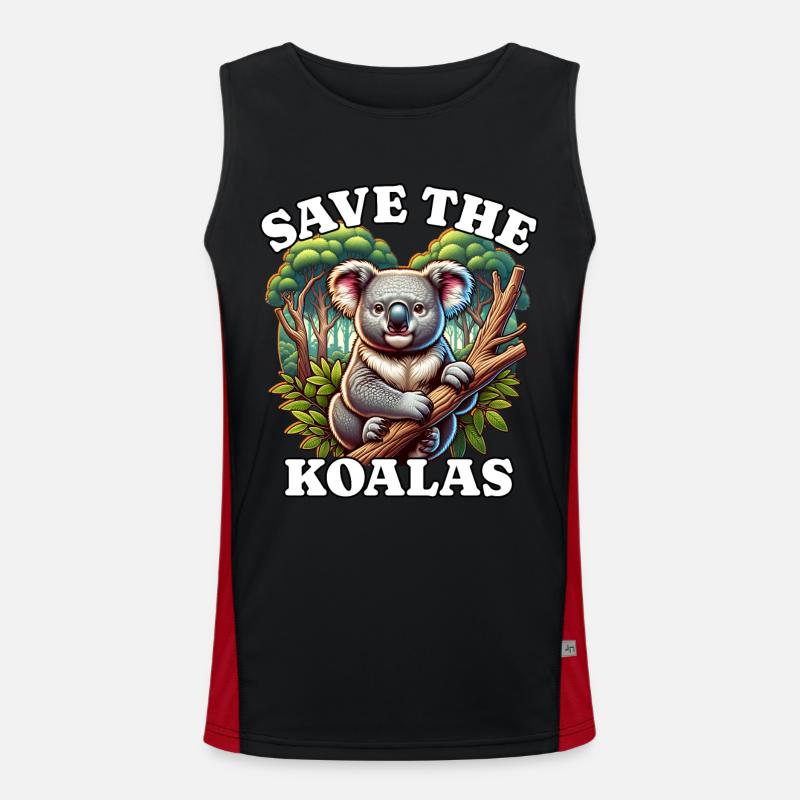 Save Koala Funktionelles Kontrast-Tank Top für Männer 