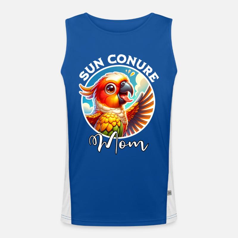 Sun Conure Mom Funktionelles Kontrast-Tank Top für Männer 