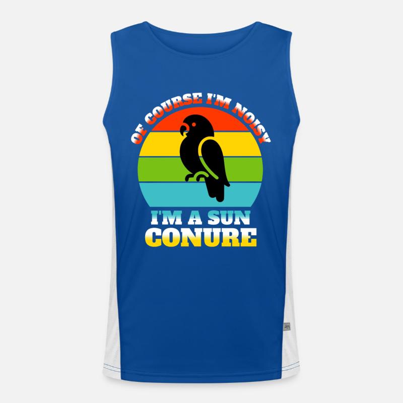 Funny Sun Parakeet Sayings Men's Functional Contrast Tank Top 