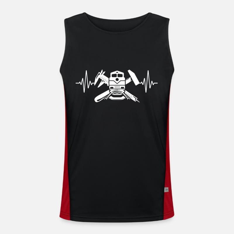 Wagon Master Train Technician - Men's Functional Contrast Tank Top  - black/red