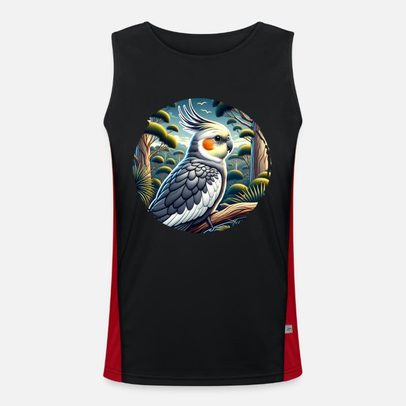 Nymphensittich Funktionelles Kontrast-Tank Top für Männer 