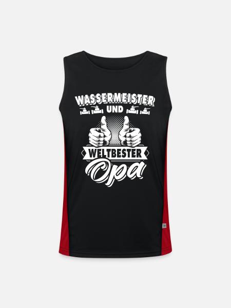 Water Master Grandpa - Men's Functional Contrast Tank Top  - black/red