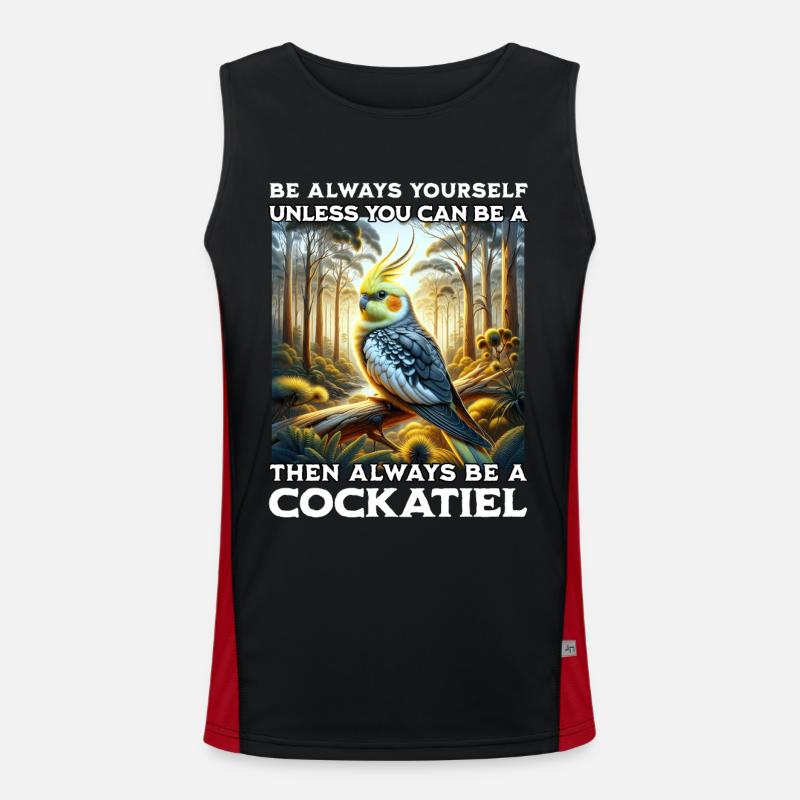 Nymphensittich Spruch Funktionelles Kontrast-Tank Top für Männer 