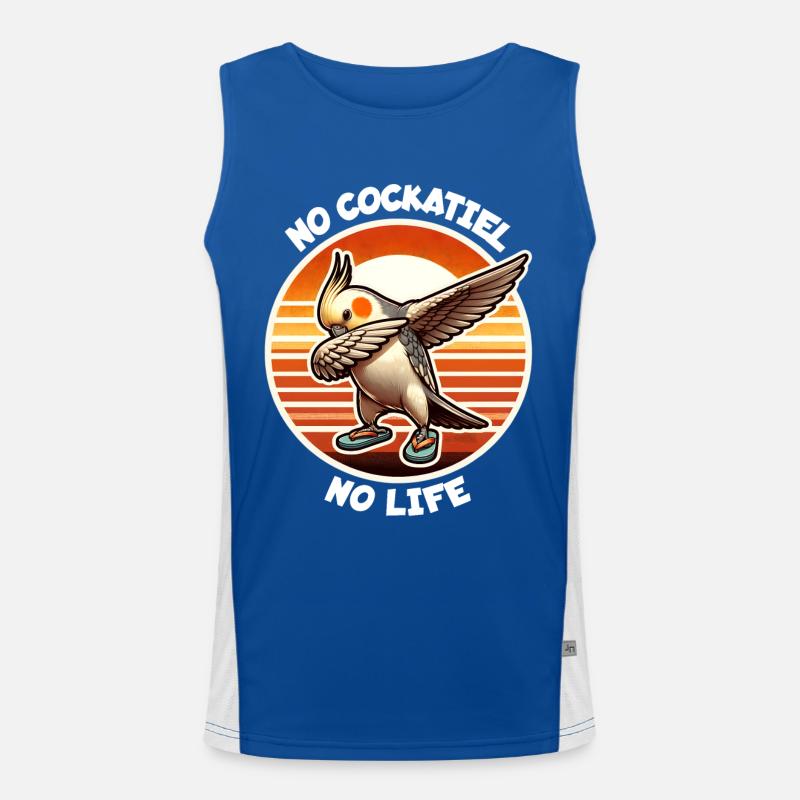 Nymphensittich Spruch Funktionelles Kontrast-Tank Top für Männer 
