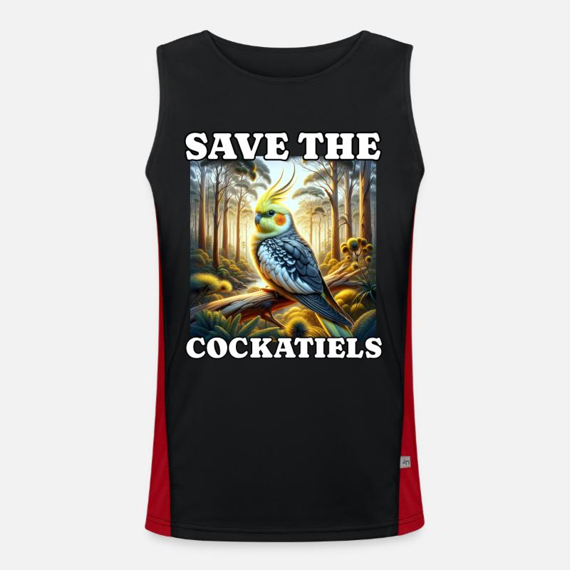 Save Cockatiel Funktionelles Kontrast-Tank Top für Männer 