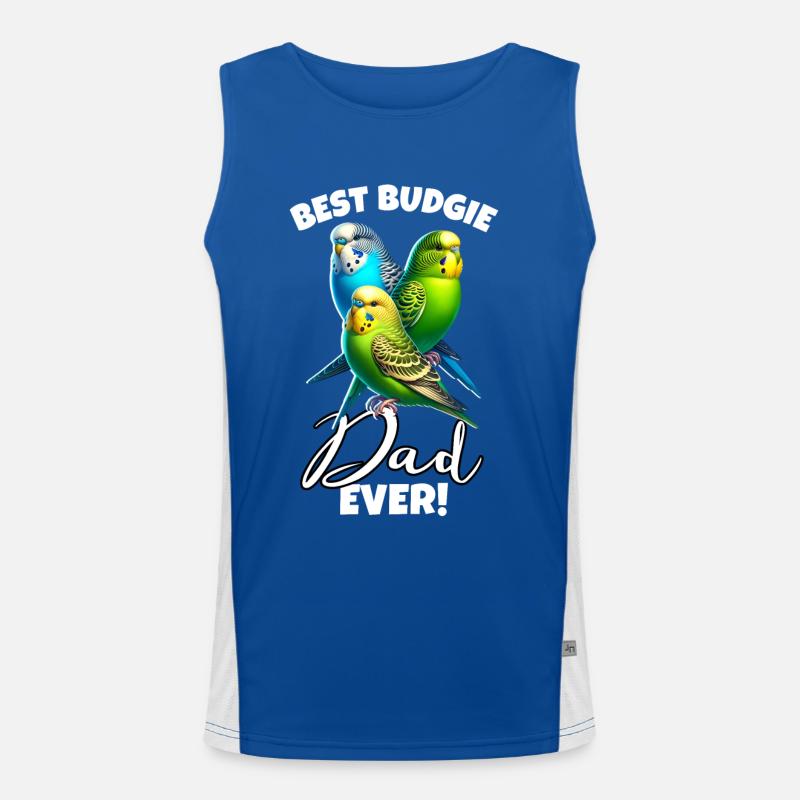 Bester Budgerigar Budgie Papa Funktionelles Kontrast-Tank Top für Männer 