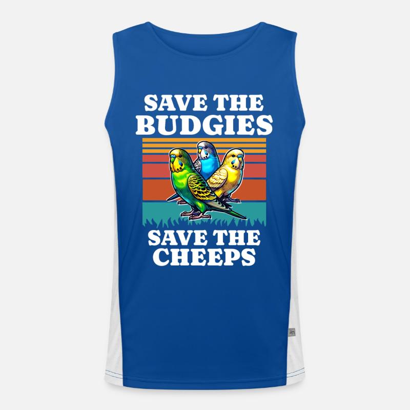 Save Budgerigar Budgie Funktionelles Kontrast-Tank Top für Männer 