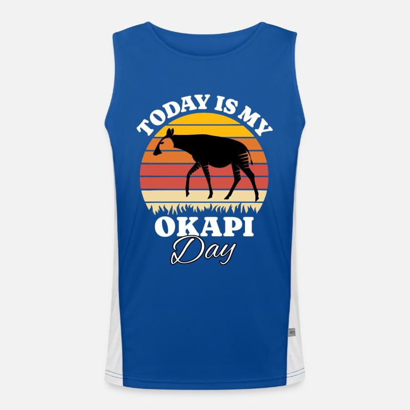 Waldgiraffe Okapi Funktionelles Kontrast-Tank Top für Männer 
