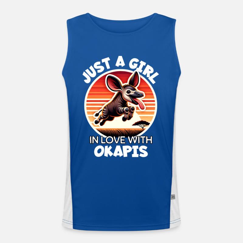 Mädchen Liebt Okapi Funktionelles Kontrast-Tank Top für Männer 