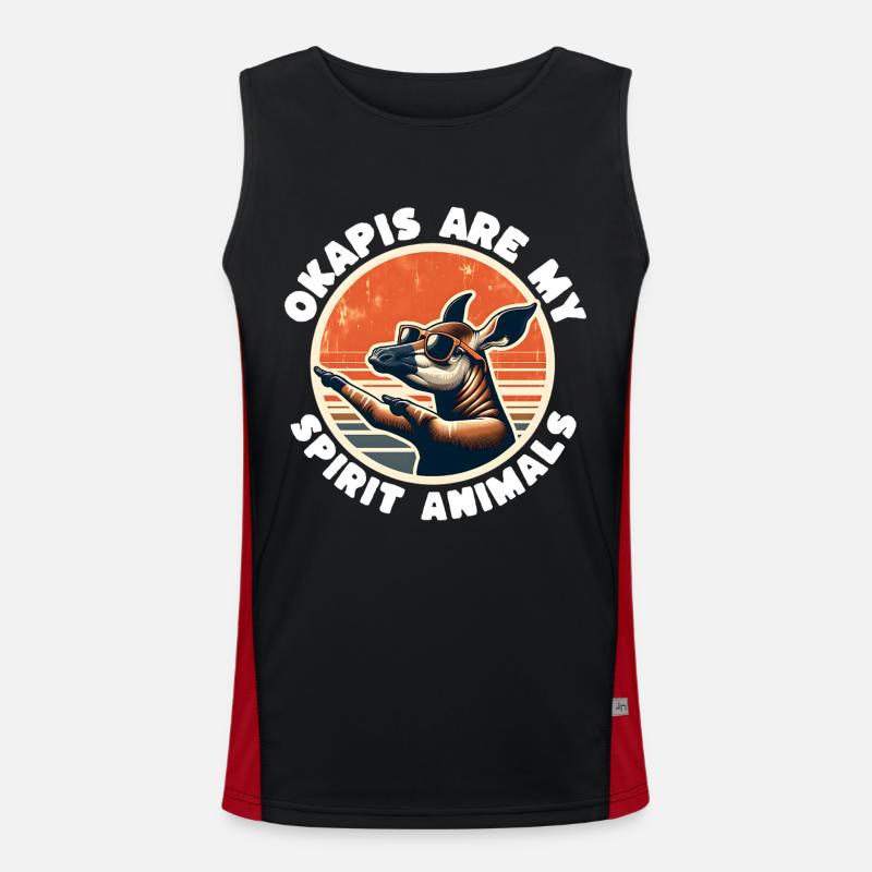 Okapi - Men's Functional Contrast Tank Top  - black/red