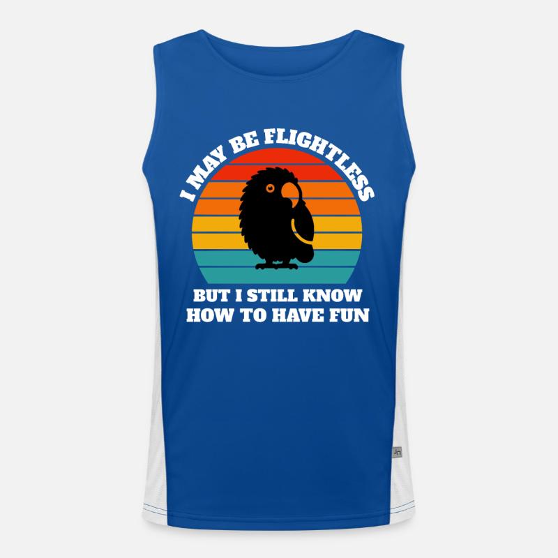 Funny Night Parrot Sayings Men's Functional Contrast Tank Top 