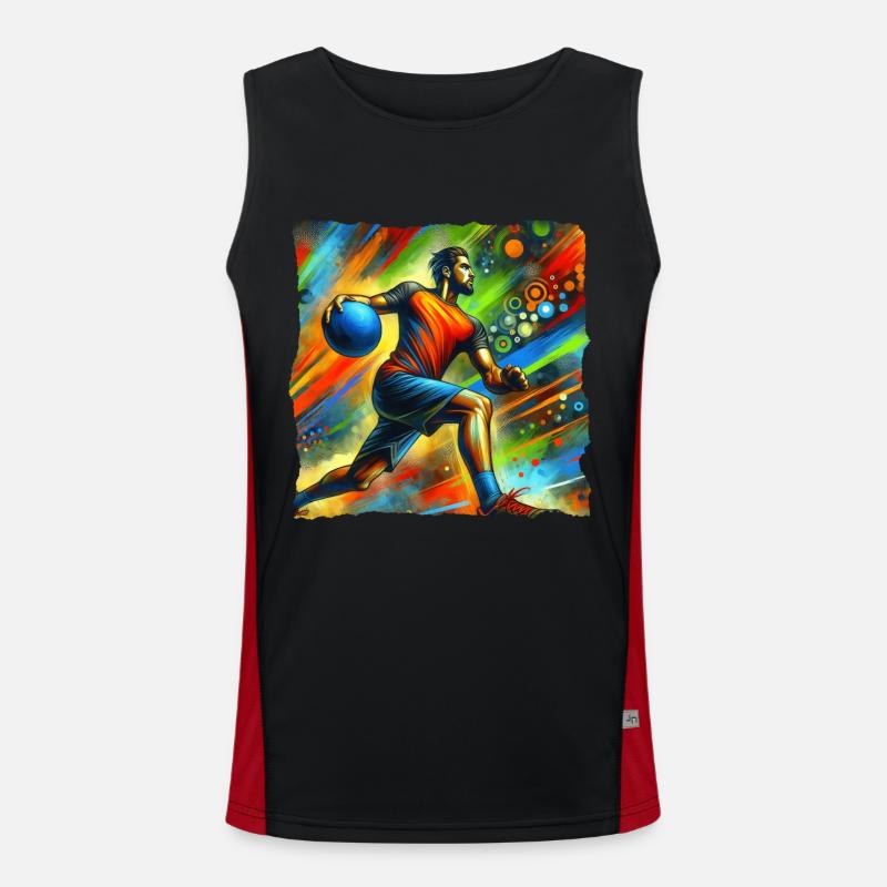Lustiger Dodgeball Spruch Funktionelles Kontrast-Tank Top für Männer 