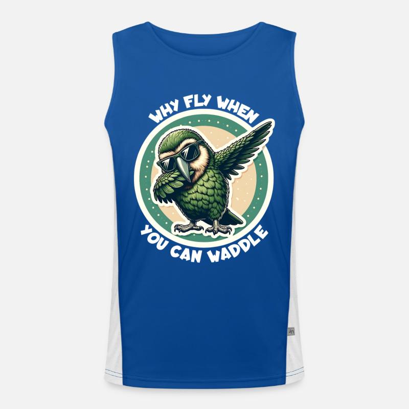 Nachtpapagei Spruch Funktionelles Kontrast-Tank Top für Männer 