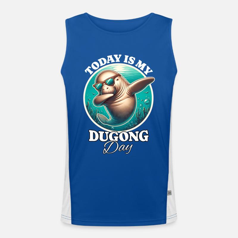 Manatee Dugong Men's Functional Contrast Tank Top 