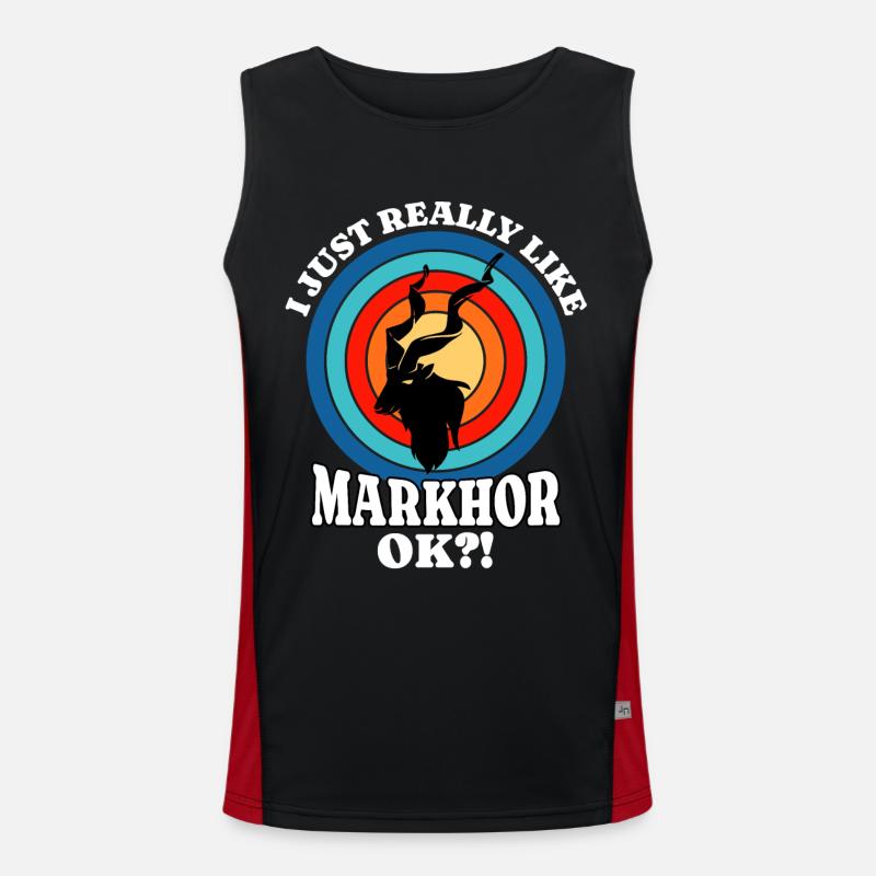 I Love Screw Goat Saying Men's Functional Contrast Tank Top 