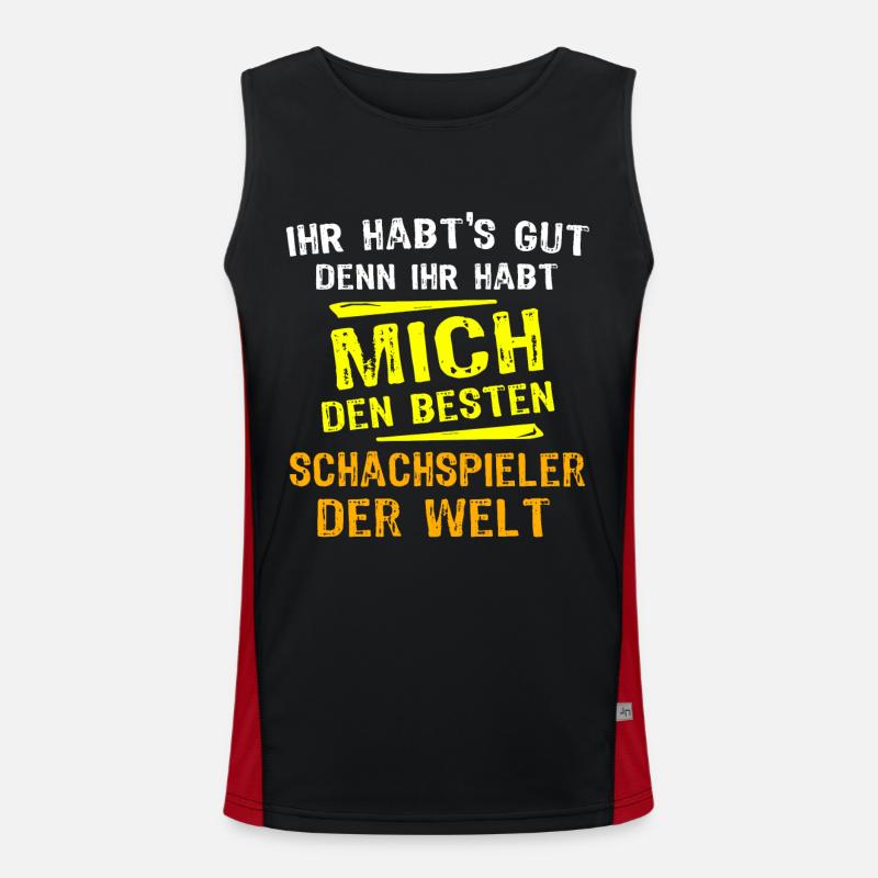 Schachspieler Geschenk Funktionelles Kontrast-Tank Top für Männer 