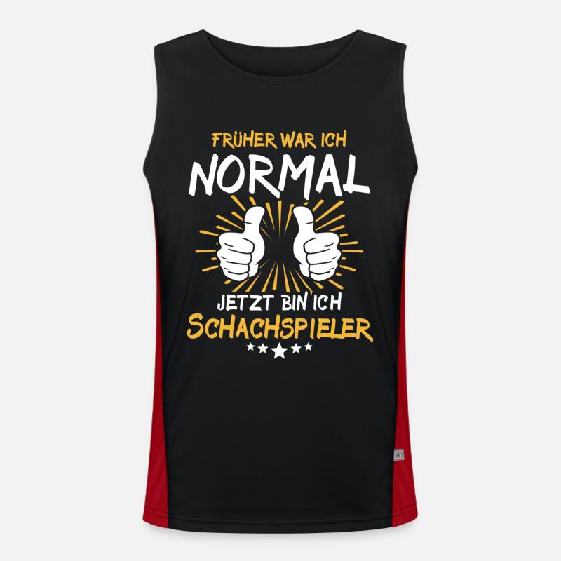 Schachspieler Spruch Funktionelles Kontrast-Tank Top für Männer 
