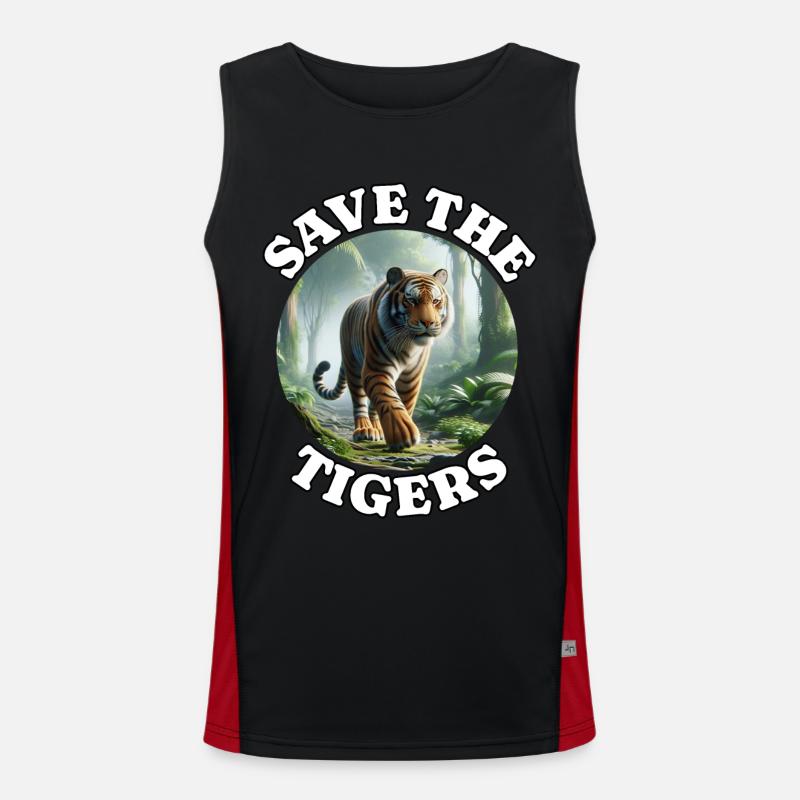 Sumatra Tiger Funktionelles Kontrast-Tank Top für Männer 