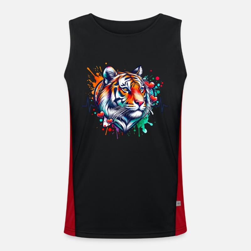 Cardio Sumatra Tiger ECG Débardeur respirant contrasté Homme 