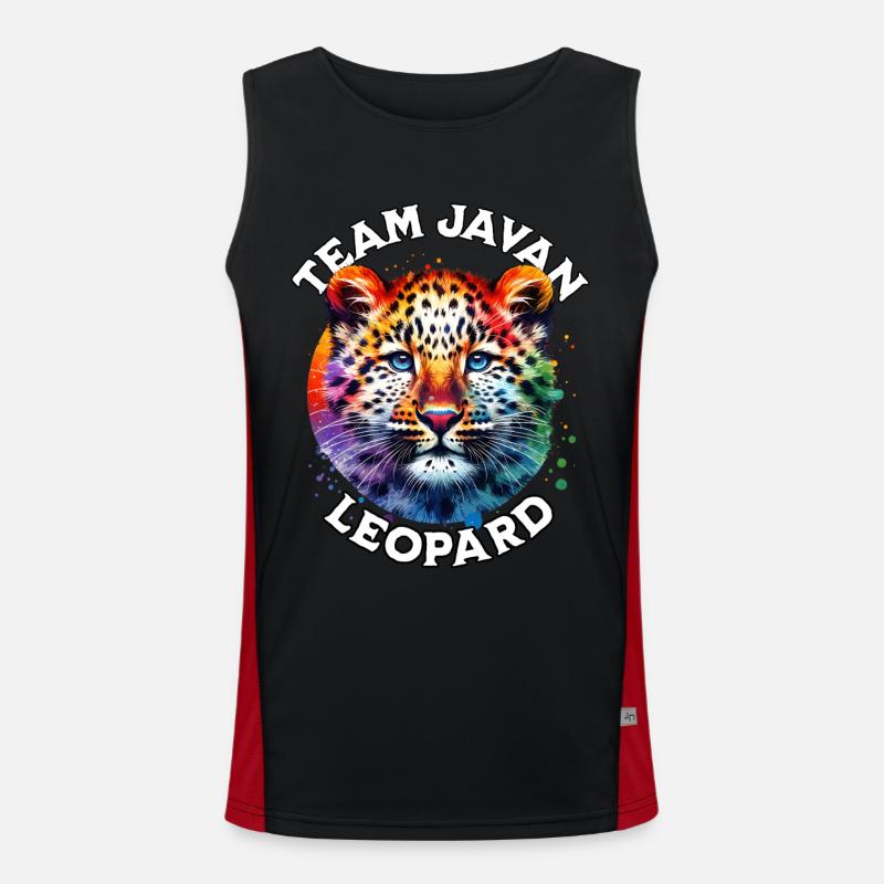 Java Leopard Sprüche Funktionelles Kontrast-Tank Top für Männer 