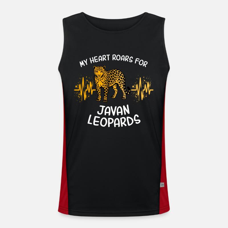 Java Leopard Herzlinie Funktionelles Kontrast-Tank Top für Männer 