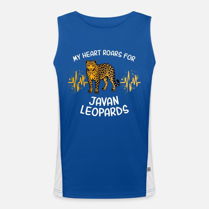 Java Leopard Herzlinie Funktionelles Kontrast-Tank Top für Männer 