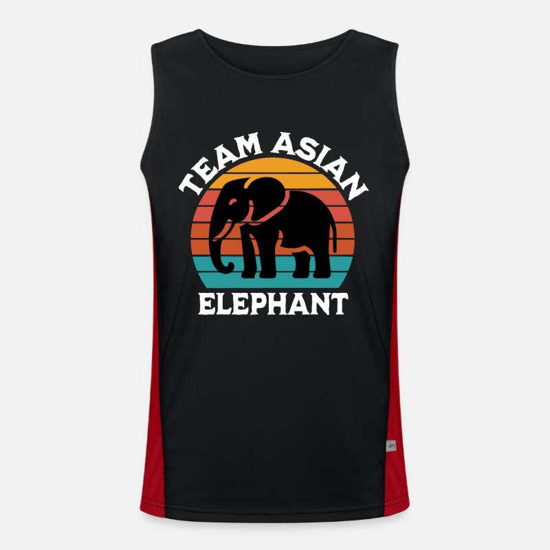 Asiatischer Elefant Funktionelles Kontrast-Tank Top für Männer 