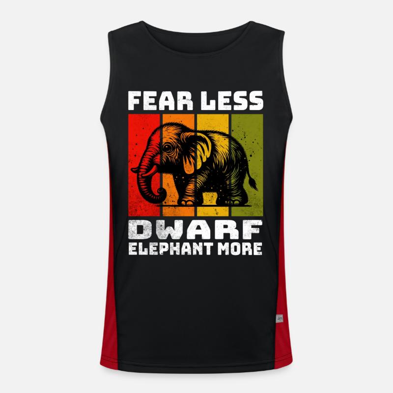 Dwarf Elephant Zwergelefant - Men's Functional Contrast Tank Top  - black/red