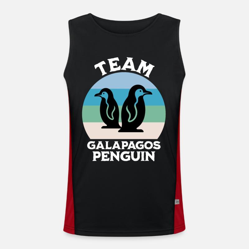 Galapagos Pinguin Sprüche Funktionelles Kontrast-Tank Top für Männer 