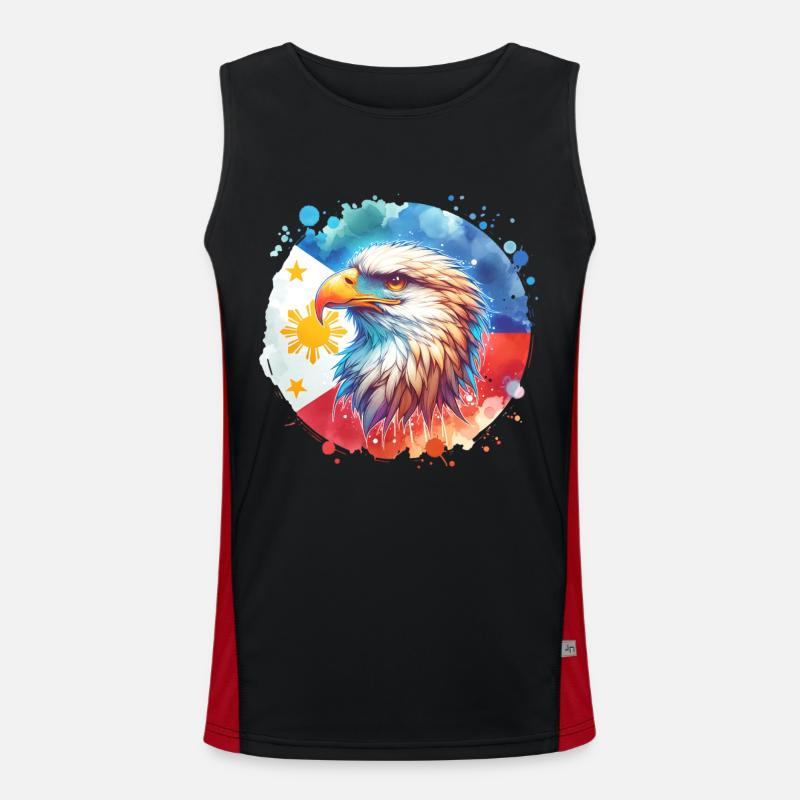 Monkey Eagle - Men's Functional Contrast Tank Top - black/red