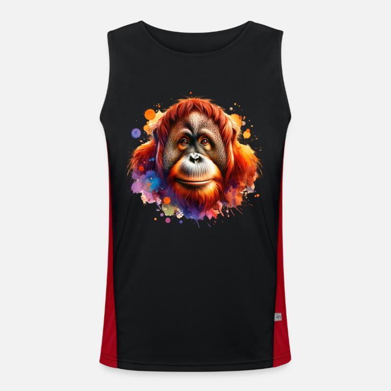 Orang Utan Funktionelles Kontrast-Tank Top für Männer 